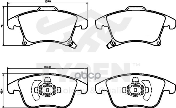 Колодки тормозные дисковые передние TYREN арт. TYR1213761