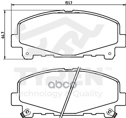 Колодки тормозные дисковые передние TYREN арт. TYR1214141