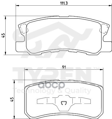 Колодки тормозные дисковые задние TYREN арт. TYR1214481