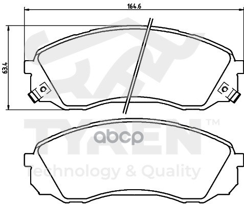 Колодки тормозные дисковые передние TYREN арт. TYR1216081