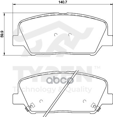 Колодки тормозные дисковые передние TYREN арт. TYR1216151