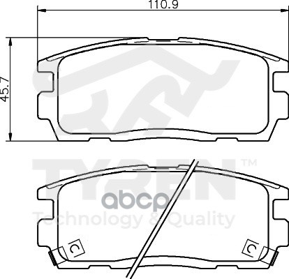 Колодки тормозные дисковые задние TYREN арт. TYR1216971