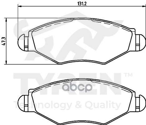 Колодки тормозные дисковые передние TYREN арт. TYR1217401