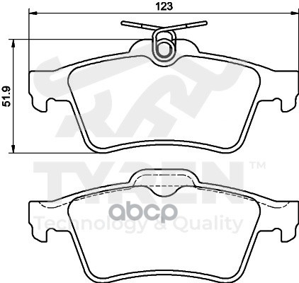 Колодки тормозные дисковые задние TYREN арт. TYR1217531