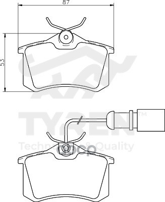 Колодки тормозные дисковые задние TYREN арт. TYR1219851