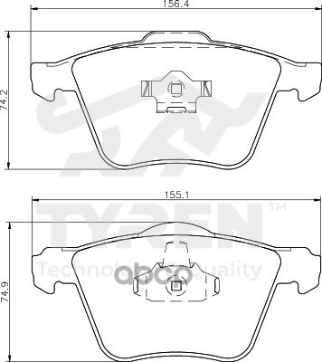 Колодки тормозные дисковые передние TYREN арт. TYR1220171
