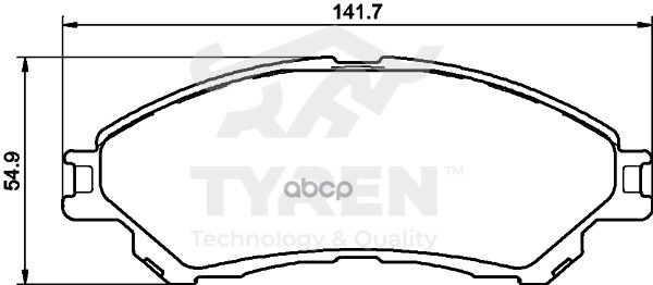 Колодки тормозные дисковые передние TYREN арт. TYR1220731