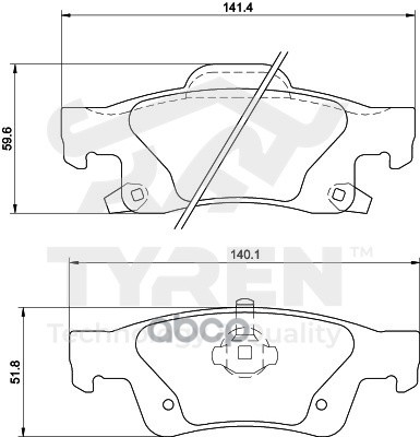 Колодки тормозные дисковые задние TYREN арт. TYR1221151