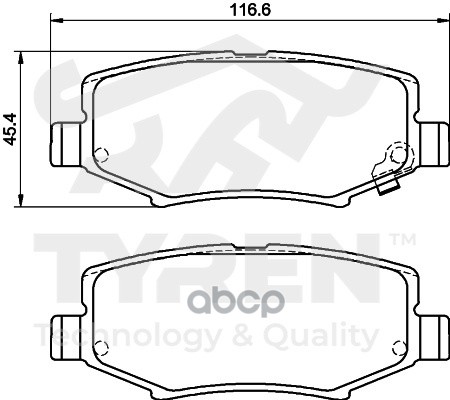 Колодки тормозные дисковые задние TYREN арт. TYR1221231