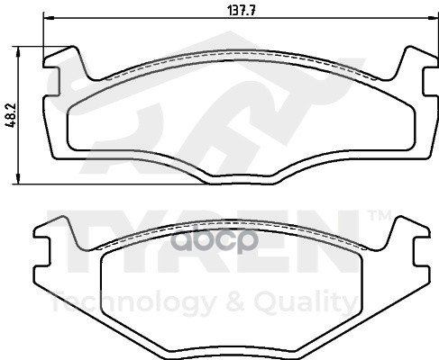 Колодки тормозные дисковые передние TYREN арт. TYR1221611