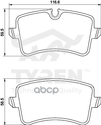 Колодки тормозные дисковые задние TYREN арт. TYR1222311