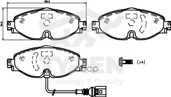 Колодки тормозные дисковые передние TYREN арт. TYR1222321