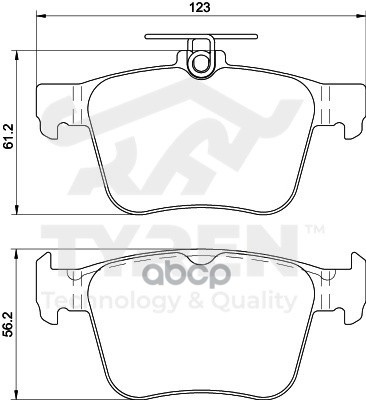 Колодки тормозные дисковые задние TYREN арт. TYR1222351