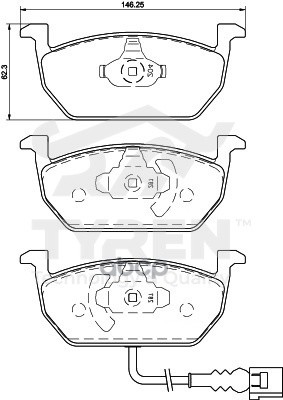 Колодки тормозные дисковые передние TYREN арт. TYR1222371