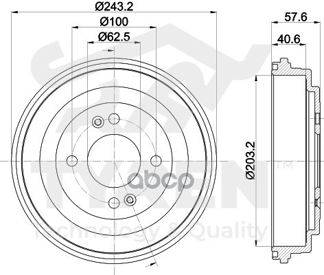 Барабан тормозной TYREN арт. TYR1311111