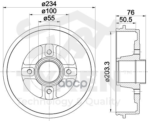 Барабан тормозной TYREN арт. TYR1311641