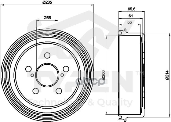 Барабан тормозной TYREN арт. TYR1311901