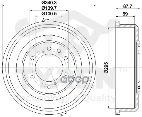 Барабан тормозной TYREN арт. TYR1312811