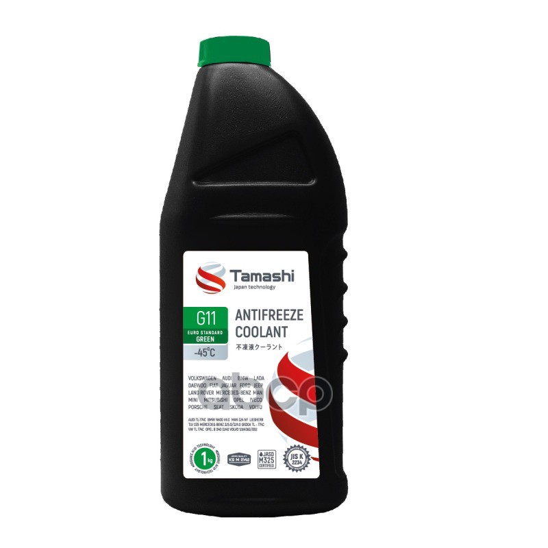 Антифриз G11 Euro Standard Green, 1Кг, Зеленый, Готовый, До -45C Tamashi арт. AFTG1