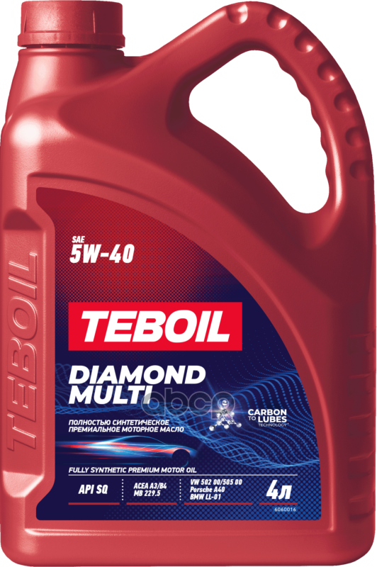 Teboil Масло моторное синтетическое Diamond Multi 5W40 SN/SN+ A3/B4 4л