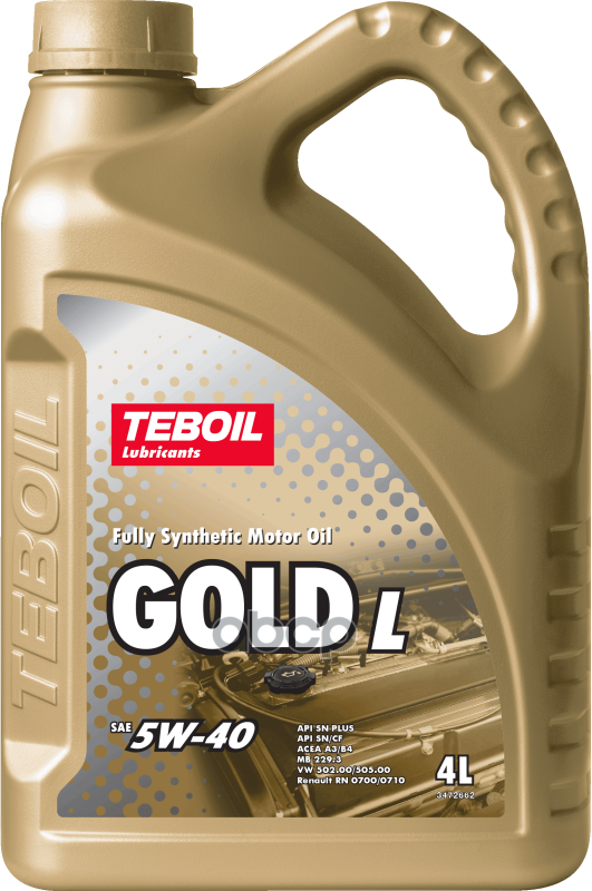 Teboil Масло моторное TEBOIL Gold L 5W-40 синтетическое 4 л 3475041
