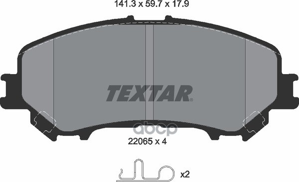 Колодки тормозные передние NISSAN RENAULT TEXTAR 2206501 Textar арт. 2206501