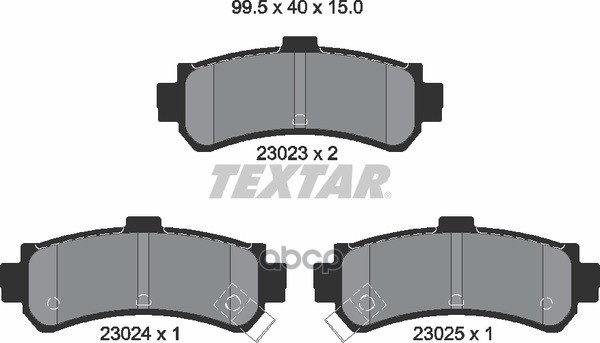 Колодки Тормозные Дисковые | Зад | Textar арт. 2302301