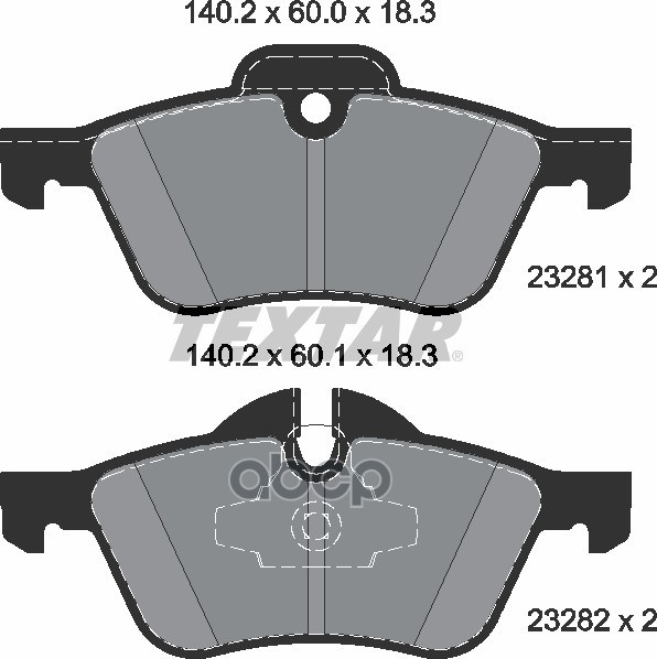 Колодки передние с противошумной пластиной Q+ MINI COOPER R50/52/53 TEXTAR 2328101 Textar арт. 2328101
