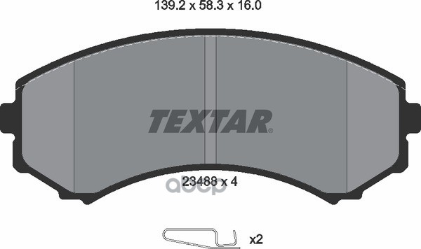 Колодки тормозные передние TEXTAR 2348801 Textar арт. 2348801