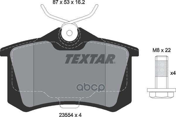 Колодки тормозные задние NISSAN RENAULT TEXTAR 2355406 Textar арт. 2355406