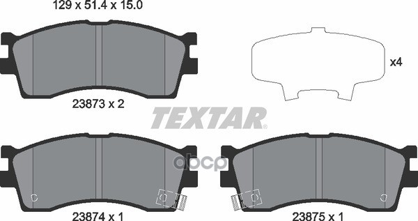 Колодки Тормозные Передние Textar 2387301 Textar арт. 2387301