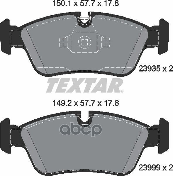 Колодки тормозные передние TEXTAR 2393501 Textar арт. 2393501
