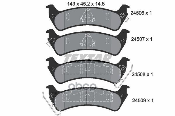 Колодки Тормозные Дисковые | Зад | Textar арт. 2450601