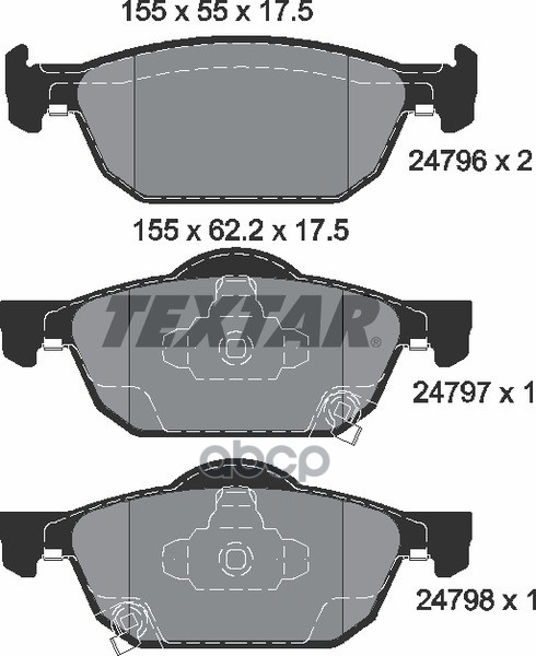 Колодки Тормозные Дисковые С Противошумной Пластиной Q+ | Перед | Textar арт. 2479601