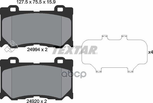 Колодки передние INFINITI FX35/FX37/FX50/G37/NISSAN Z350 08-> TEXTAR 2499401 Textar арт. 2499401