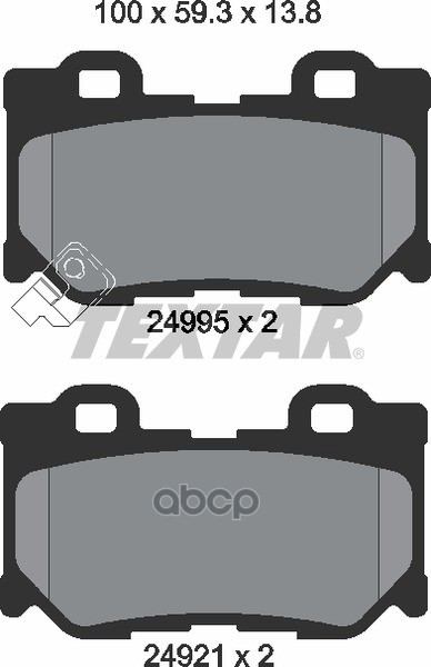 Колодки тормозные задние INFINITI NISSAN TEXTAR 2499501 Textar арт. 2499501