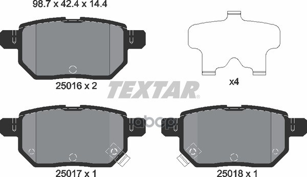 Колодки Тормозные Дисковые | Зад | Textar арт. 2501601