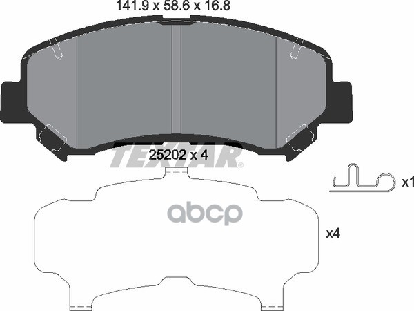 Колодки тормозные передние NISSAN SUZUKI TEXTAR 2520201 Textar арт. 2520201