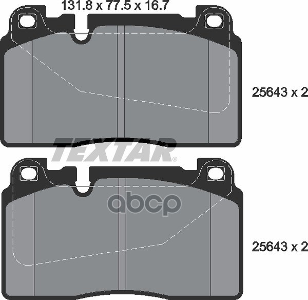 Колодки тормозные передние t 16.7 мм TExTAR 2564301 Textar арт. 2564301