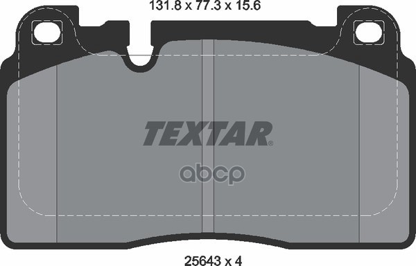Колодки тормозные передние t 15.6 мм TExTAR 2564302 Textar арт. 2564302