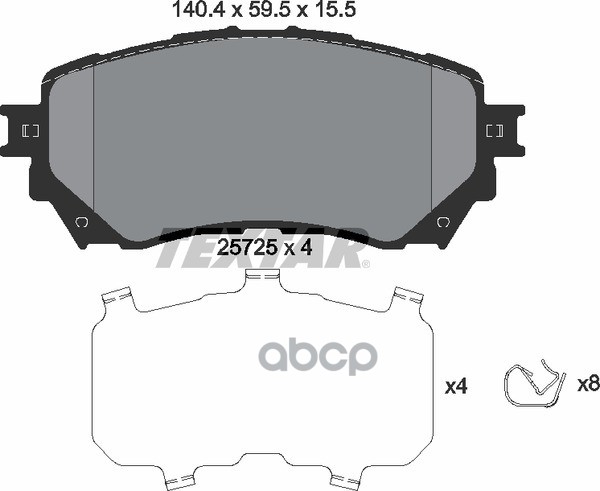 Колодки передние MAZDA 6 III 2012-> TEXTAR 2572501 Textar арт. 2572501