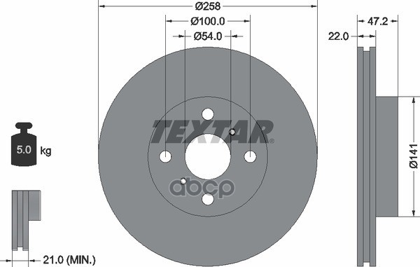 Заменено На Xtx-92090503 Диск Тормозной Corolla (_E9_) Corolla Compact (_E9_) Corolla Hatchback (_E9 Textar арт. 92090500