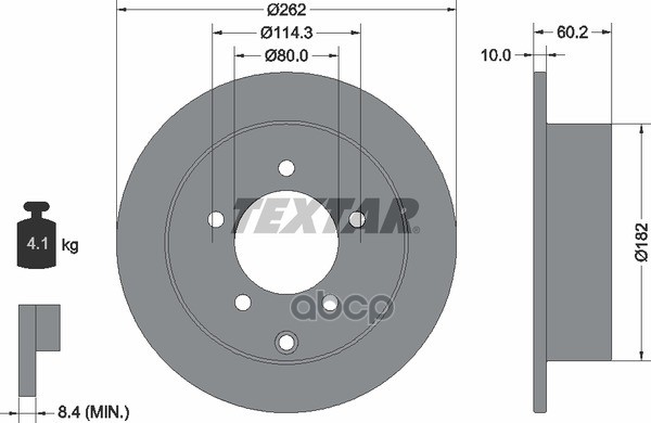 Диск тормозной MITSUBISHI TEXTAR 92227403 Textar арт. 92227403