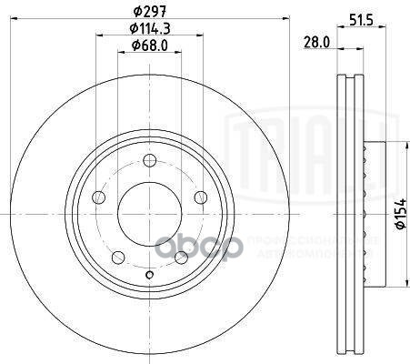Диск торм. Mazda CX-5 (11-)/(17-)/6 (12-) перед. d=297 (окраш.) (DF 084512) Trialli арт. DF084512