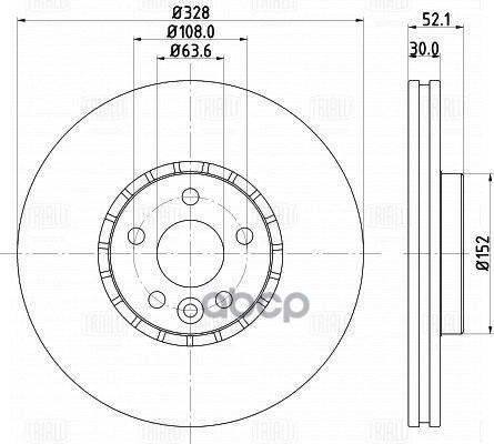 Диск торм. Volvo XC60 (08-) перед. d=328 (DF 106115) Trialli арт. DF106115