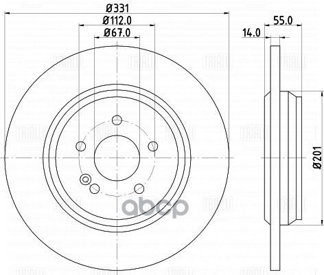 Диск торм. для а/м Mercedes ML (W163) (97-) зад. d=331 (DF 150109) Trialli арт. df-150109