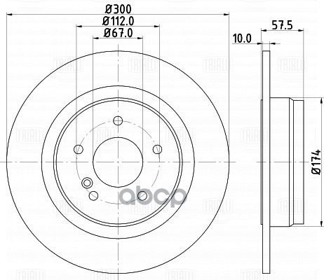 Диск торм. Mercedes C (W204) (07-) зад. d=300 AMG (DF 150114) Trialli арт. DF150114