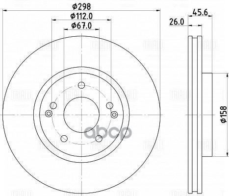 Диск торм. SsangYong Actyon (10-) перед. d=298 (окраш.) (DF 170103) Trialli арт. DF170103