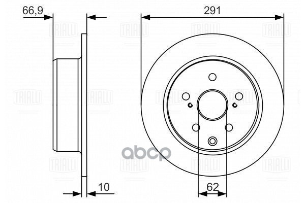 Диск торм. Toyota Mark II X90 (92-)/X100 (96-) зад. d=291 (DF 190117) Trialli арт. DF190117