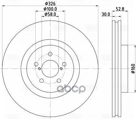 Диск торм. Subaru Impreza WRX (00-) перед. d=326 (DF 220108) Trialli арт. DF220108